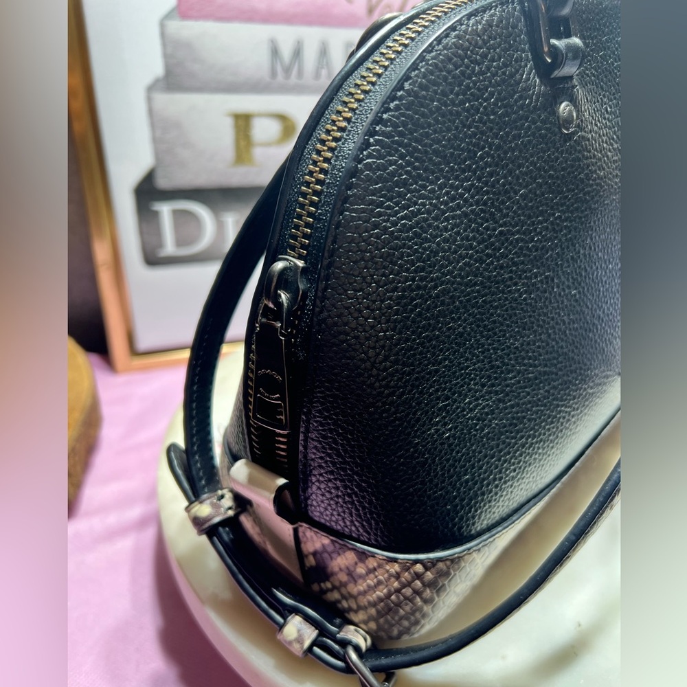 Coach Mini Sierra Satchel Black and grey Satchel with Exotic Accents EUC - Picture 8 of 14